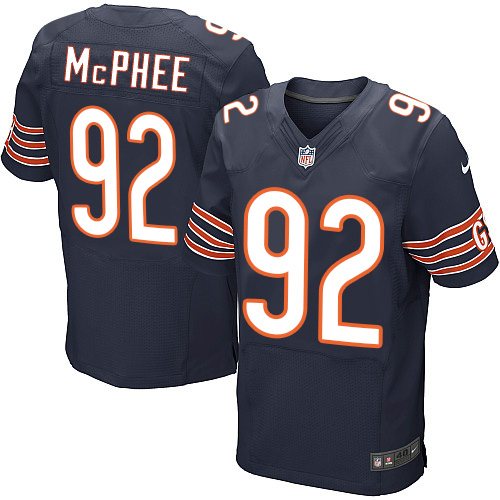 Men's Elite Pernell McPhee Nike Jersey Navy Blue Home - #92 NFL Chicago Bears